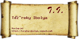 Töreky Ibolya névjegykártya