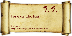 Töreky Ibolya névjegykártya